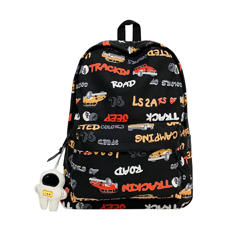 Letter Harbor Style Backpack Large Capacity Schoolbags