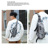 Messenger Bag Punk Retro Letter Chest Bag Waterproof Nylon Shoulder Bag