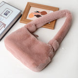 Mink Plush Hand Bag Woolen Shoulder Bag