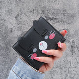 Solid Tri-fold Student Wallet Mini Purses