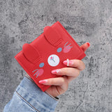 Solid Tri-fold Student Wallet Mini Purses