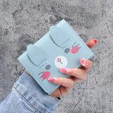 Solid Tri-fold Student Wallet Mini Purses