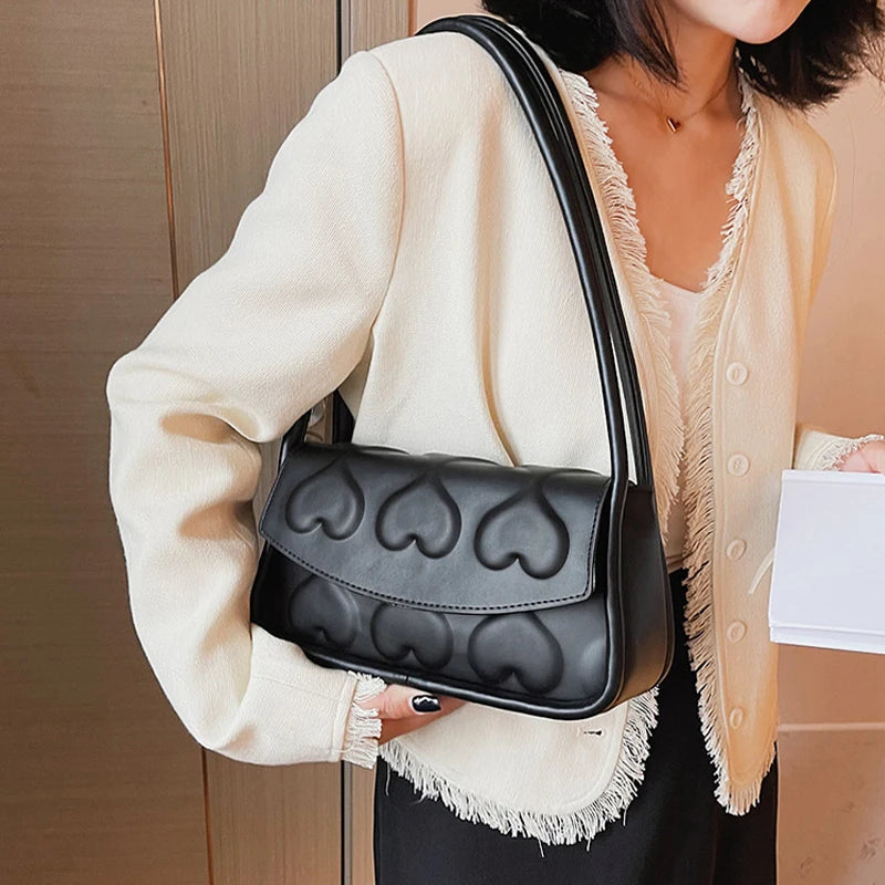 Vintage Heart Pattern Clutches Retro Handbag