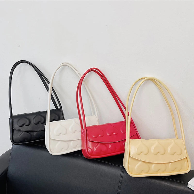 Vintage Heart Pattern Clutches Retro Handbag