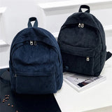 Soft Fabric Backpack for Girls Corduroy School Bag