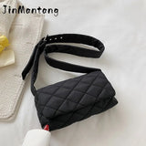 Soft Shoulder Bag Nylon Plaid Square Crossbody Bags
