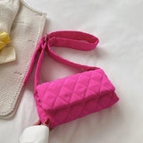 Soft Shoulder Bag Nylon Plaid Crossbody Bag for Women