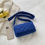 Soft Shoulder Bag Nylon Plaid Crossbody Bag for Women