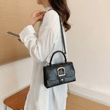 Stone Texture Shoulder Bag Pu Leather Crossbody Handbag Top Handle
