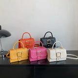 Stone Texture Shoulder Bag Pu Leather Crossbody Handbag Top Handle