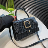 Stone Texture Shoulder Bag Pu Leather Crossbody Handbag Top Handle