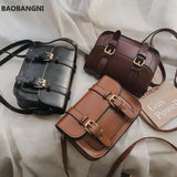 Winter Vintage Flap Lock Classic Women Bags Casual Leather Shoulder Bags Clutch