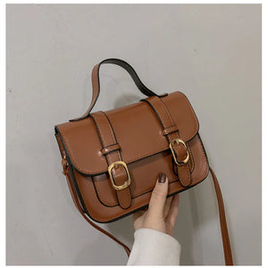Vintage Leather Shoulder Bag Classic Crossbody Handbag