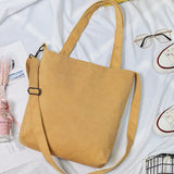 Corduroy Shoulder Bag Large Capacity Multi-pockets Tote Bag Bolsas