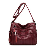 High Leather Travel Shoulder Bag Large Capacity Women Bags