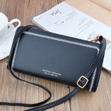 Women Wallet Pu Leather Large-capacity Money Clip Double Zipper Clutch