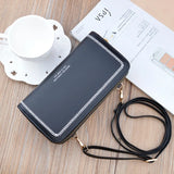 Women Wallet Pu Leather Money Clip Double Zipper Clutch Bag