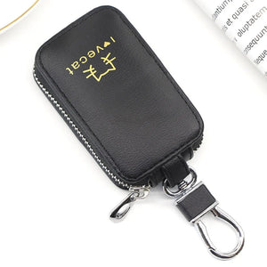 Women's Outdoor Leather Zipper Key Case Wallet