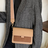 Suede Leather Crossbody Bags for Women with Wide Shoulder Straps