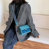 Suede Leather Crossbody Bags for Women with Wide Shoulder Straps