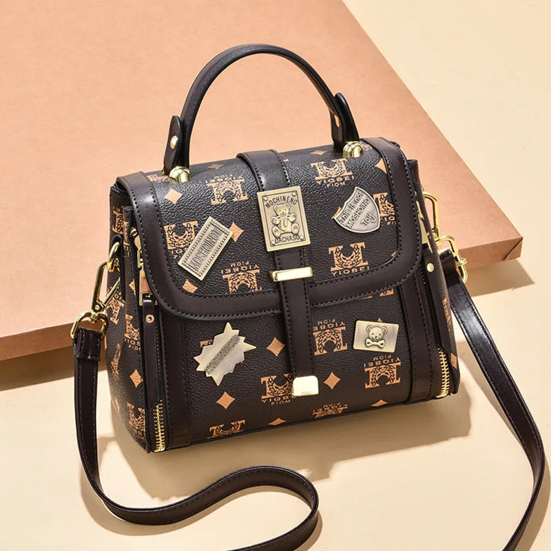 Portable Retro High-capacity Handbag for Women