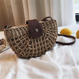Boho Braided Rattan Clutch Bag, Summer Shoulder Messenger Handbag