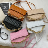 Summer Casual Chain Crossbody Bag Women Shoulder Handbag PU Leather Messenger