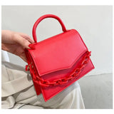 Summer Leather Shoulder Bag Chain Clutch - Small Handbag for Women