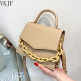 Summer Leather Shoulder Bag Chain Clutch - Small Handbag for Women