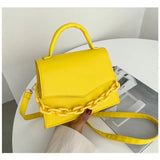 Summer Leather Shoulder Bag Chain Clutch - Small Handbag for Women