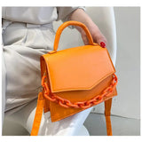 Summer Leather Shoulder Bag Chain Clutch - Small Handbag for Women