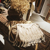 Women's Straw Tassel Beach Bag Rattan Crossbody Shoulder Bag