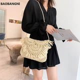 Straw Beach Bag Tassel Rattan Handbag