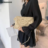 Straw Beach Bag Tassel Rattan Handbag