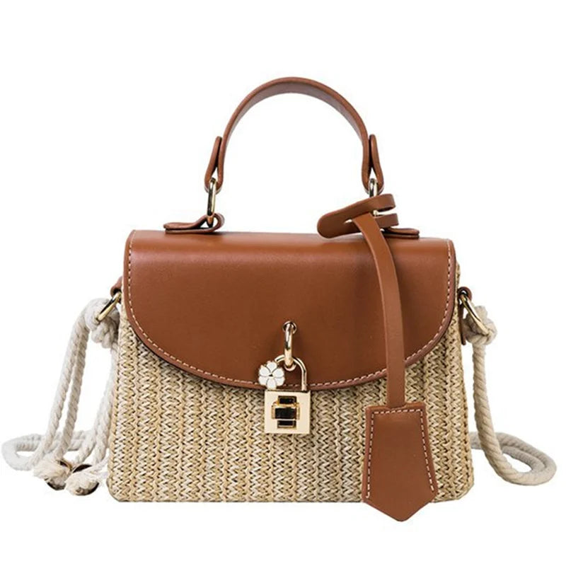 Straw Beach Weave Bag Crossbody Messenger Clutch Purse