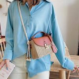 Straw Beach Weave Bag Crossbody Messenger Clutch Purse