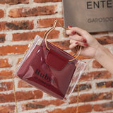 Small Clear Cat Handle Shoulder Bag for Women