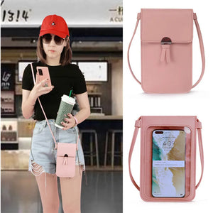 Summer Women Outdoor Crossbody Bag Heart Shaped Touch Screen Phone Wa