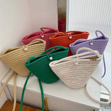 Summer Straw Bag for Women Bucket Beach Bag Rattan Travel Bohemia Shoulder