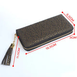 Solid Printing Tassel Ladies Wallet Large Capacity Clutch Bag Zipper Purse