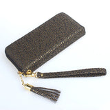 Solid Printing Tassel Ladies Wallet Large Capacity Clutch Bag Zipper Purse