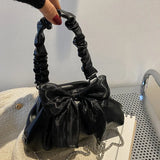 Sweet Bow Cloud Bag Flap Pu Leather Handbags Purse For Women