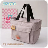 Women's Thermal Lunch Bag Large Tote Food Picnic Badge Portable Bags