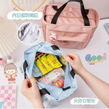 Women's Thermal Lunch Bag Large Tote Food Picnic Badge Portable Bags