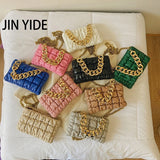 Thick Chain Small Green Crossbody Shoulder Bag