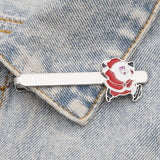 Tide Christmas Series Mini Santa Claus Tie Clip for Man Woman Holiday