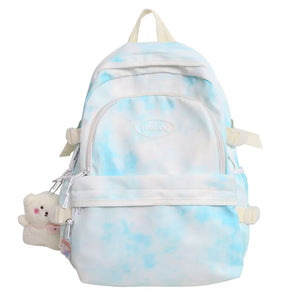 Tie-dye Nylon Women Backpack Female Lovely Travel Bag Teenage Girls