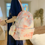 Tie-dye Nylon Women Backpack Female Lovely Travel Bag Teenage Girls