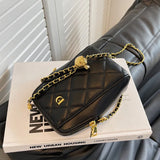 Women's Pleated Pu Leather Crossbody Bag with Silk Scarf - Small Messenger Bag