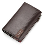 Male Clutch Bag Leather Long Purse Business Phone Wallet